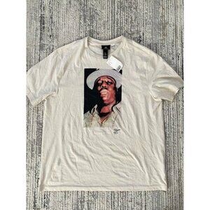 H&M Notorious BIG Beige Graphic Short Sleeve T-Shirt Mens Size L NWT